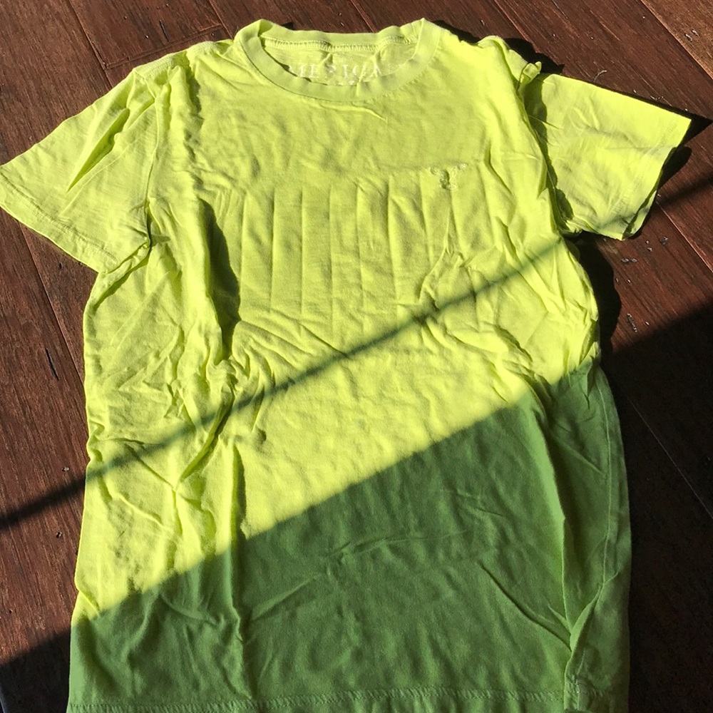 AEO neon yellow crew t